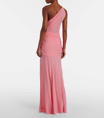 Gathered one-shoulder jersey gown | Alex Perry