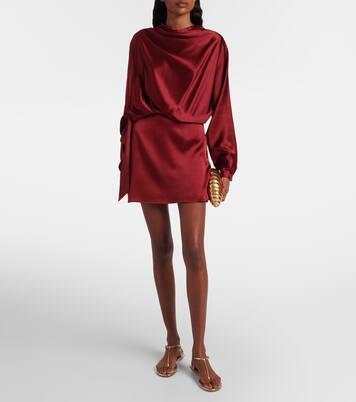 Phoebe silk-blend satin minidress | Staud