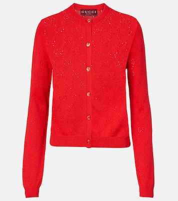 GG pointelle silk and cotton cardigan | Gucci