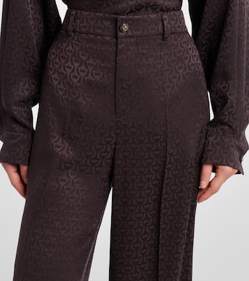 Silk jacquard wide-leg pants | Gucci