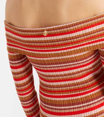 Robe longue Bonnie rayée à encolure bardot | Bananhot