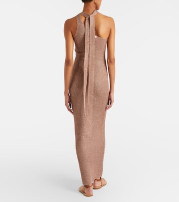 Robe longue Aretha asymétrique à sequins | Bananhot