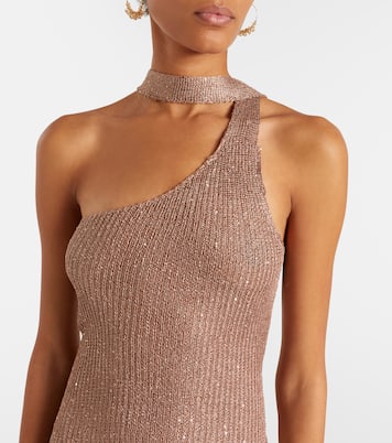 Robe longue Aretha asymétrique à sequins | Bananhot