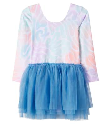 Printed jersey and tulle dress | Stella McCartney Kids