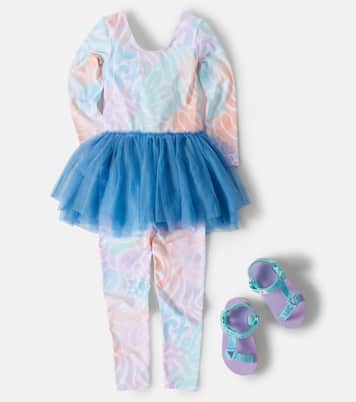 Robe imprimée en jersey et tulle | Stella McCartney Kids