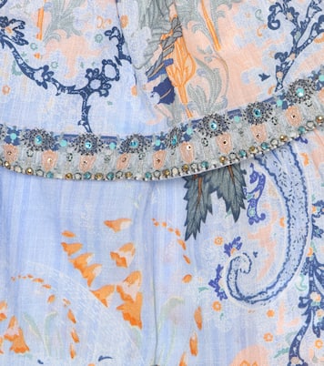 Top à encolure bardot imprimé en coton à ornements | Camilla Kids