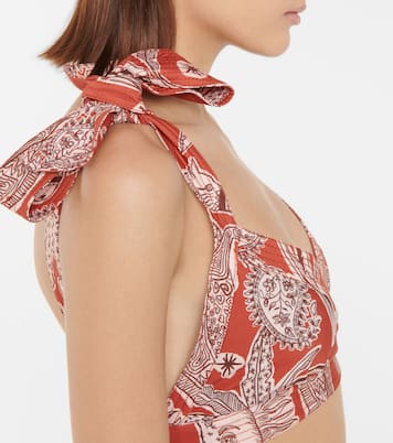 Macondo printed triangle bikini top | Johanna Ortiz