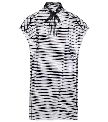 Striped mesh tie-neck top | Dries Van Noten