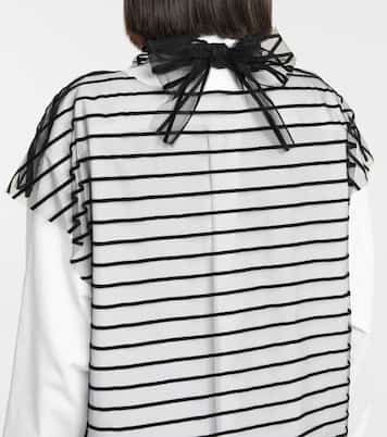 Striped mesh tie-neck top | Dries Van Noten