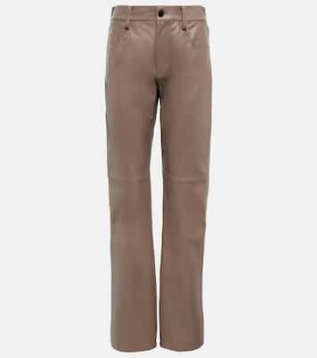 Mid-rise leather pants | The Mannei