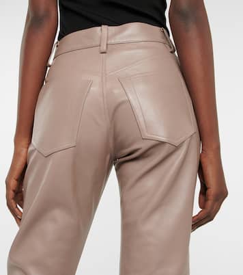 Mid-rise leather pants | The Mannei
