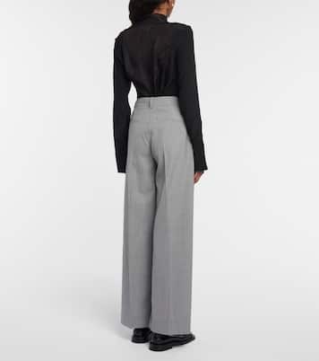 Pantalon ample en laine vierge | Victoria Beckham