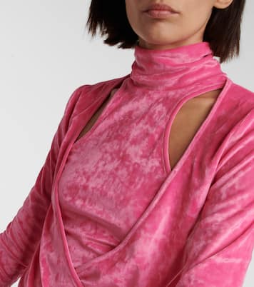 Top wrap de terciopelo con aberturas | Ganni