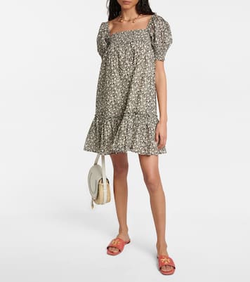 Vestido corto blusón floral | Tory Burch