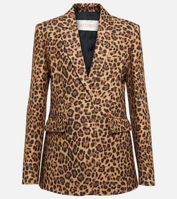 Leopard-print Crêpe Couture blazer | Valentino