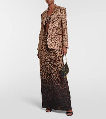 Leopard-print Crêpe Couture blazer | Valentino