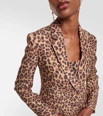 Leopard-print Crêpe Couture blazer | Valentino