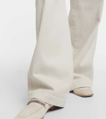 Jeans a gamba larga e vita alta | Brunello Cucinelli