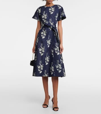Floral denim midi dress | Carolina Herrera