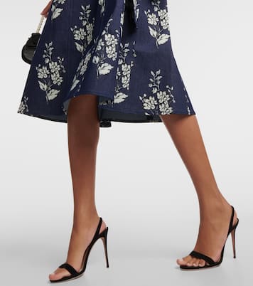 Floral denim midi dress | Carolina Herrera