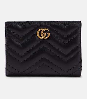 GG Marmont matelasse leather wallet in black Gucci Mytheresa