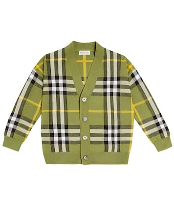 Cardigan Burberry Check aus einem Wollgemisch | Burberry Kids