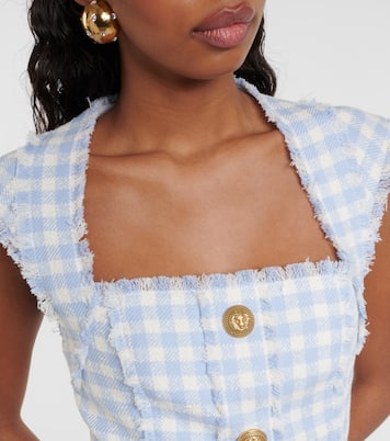 Minikleid Gingham aus Tweed | Balmain