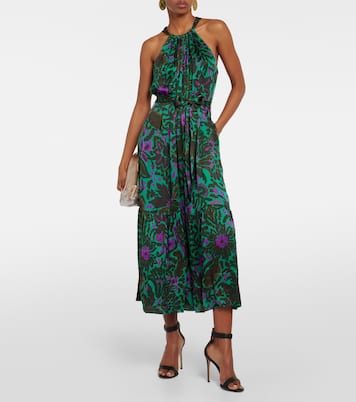 Vestido midi Kareese de satén estampado | Velvet