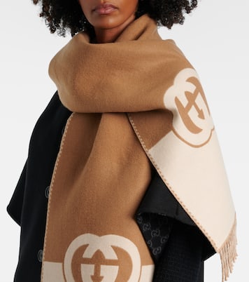 Bufanda de lana y cachemir con GG | Gucci