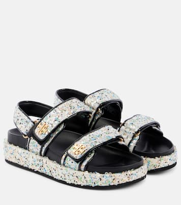 Kira sequined leather-trimmed sandals | Tory Burch