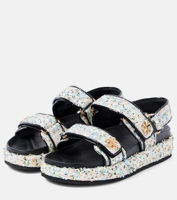 Kira sequined leather-trimmed sandals | Tory Burch