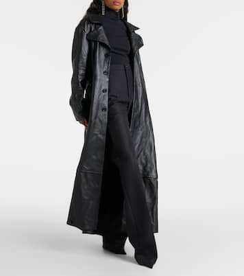 Abrigo de botonadura simple de piel | Balenciaga