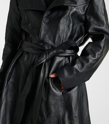 Abrigo de botonadura simple de piel | Balenciaga