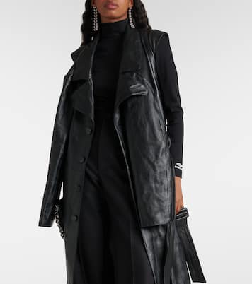 Abrigo de botonadura simple de piel | Balenciaga