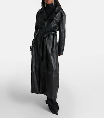 Abrigo de botonadura simple de piel | Balenciaga