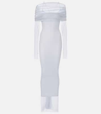 Vestido largo de tul con velo | Christopher Esber
