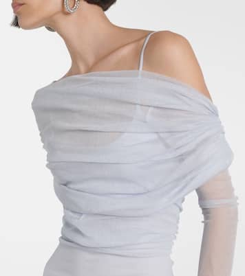 Vestido largo de tul con velo | Christopher Esber
