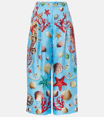 High-Rise Culottes Capri aus Seide | Dolce&Gabbana
