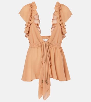 Top in georgette di seta con balze | Chloé