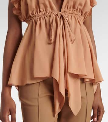 Top in georgette di seta con balze | Chloé