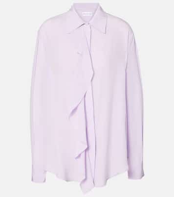 Blusa asimmetrica in seta con balze | Victoria Beckham
