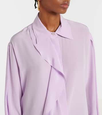 Blusa asimmetrica in seta con balze | Victoria Beckham