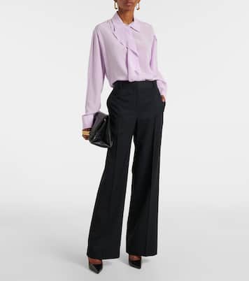 Blusa asimmetrica in seta con balze | Victoria Beckham