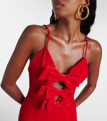 Vestido de fiesta de terciopelo con lazo | Alessandra Rich