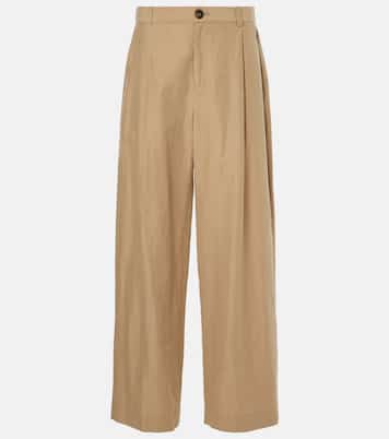Pantalon ample à taille haute en coton mélangé | Vince