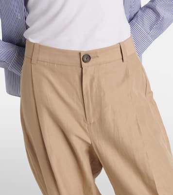 Pantalon ample à taille haute en coton mélangé | Vince