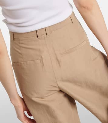 Pantalon ample à taille haute en coton mélangé | Vince