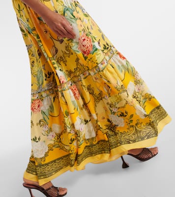 Paths of Gold floral silk maxi dress | Camilla