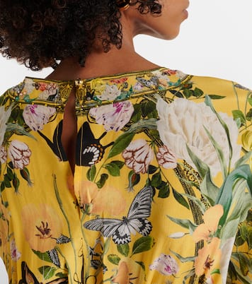 Paths of Gold floral silk maxi dress | Camilla