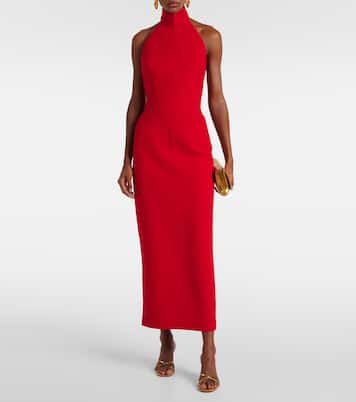 Halterneck crêpe midi dress | The New Arrivals Ilkyaz Ozel